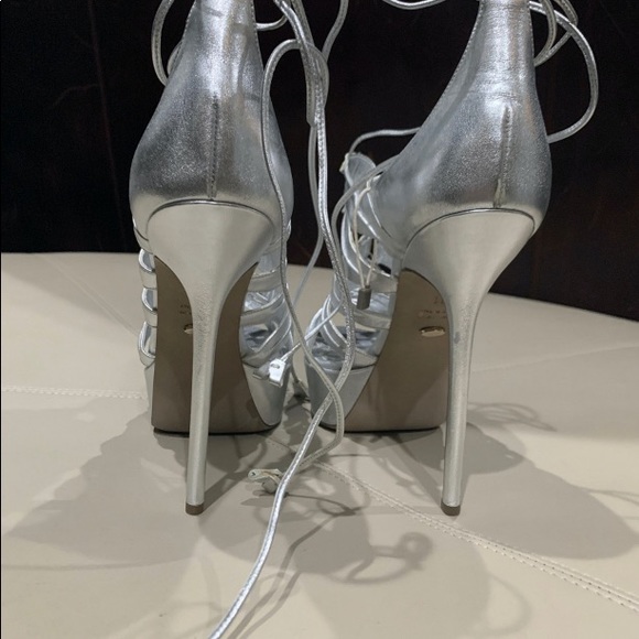 New Sergio Rossi high heel sandals grey leather. - Picture 3 of 8